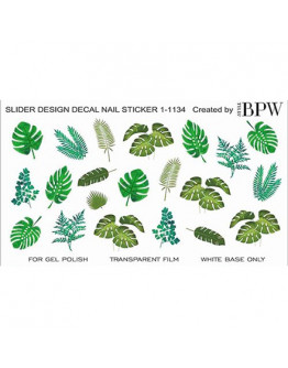 Набор, BPW.Style, Слайдер-дизайн «Тропические листья» №1-1134, 4 шт.