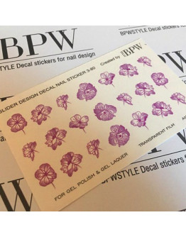 Набор, BPW.Style, Слайдер-дизайн «Цветы» №3-80, фиолетовый градиент, 3 шт.