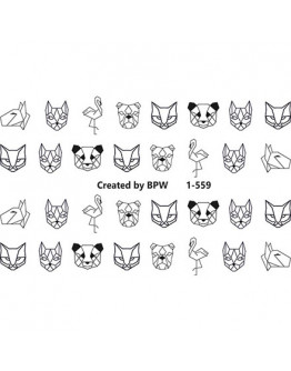 Набор, BPW.Style, Слайдер-дизайн «Животные» №1-559, 3 шт.