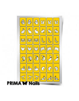 Набор, Prima Nails, Трафареты «Крылья, ноги и хвосты-1», 2 шт.
