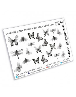 BPW.Style, Слайдер-дизайн «Черные бабочки» №6-68b, градиент