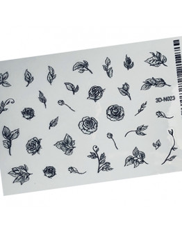 Anna Tkacheva, 3D-стикер №023, черный «Цветы. Веточки»