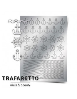 Trafaretto, Металлизированные наклейки Sea-01, серебро