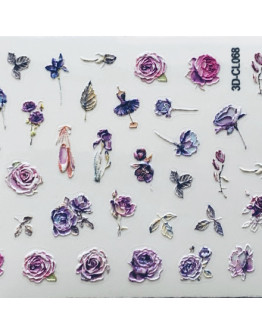 Anna Tkacheva, 3D-стикер CL №068 «Цветы. Листья»