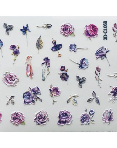 Anna Tkacheva, 3D-стикер CL №068 «Цветы. Листья»