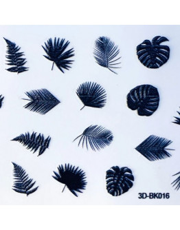 Anna Tkacheva, 3D-стикер №016 «Листья. Веточки», черный
