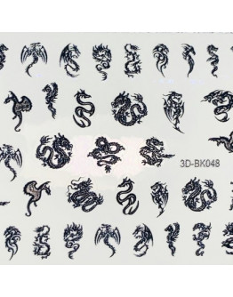 Anna Tkacheva, 3D-стикер №048 «Драконы. Змеи», черный