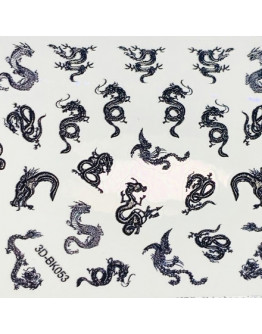 Anna Tkacheva, 3D-стикер №053 «Драконы. Змеи», черный