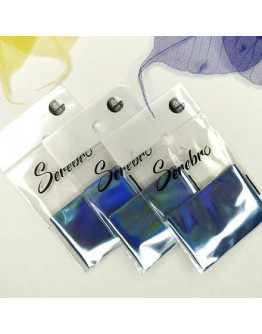 Serebro, Фольга для дизайна ногтей №36, голубой, глянц