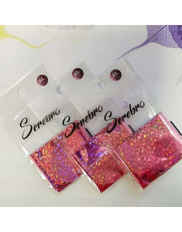 Serebro, Фольга для дизайна ногтей №61, светло-розовые голографические ромбы