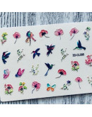 Набор, AnnaTkacheva, 3D-стикер CL №095 «Цветы. Птички», 2 шт.