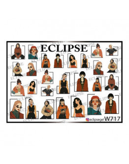 Набор, Eclipse, Слайдер-дизайн для ногтей W №717, 3 шт.