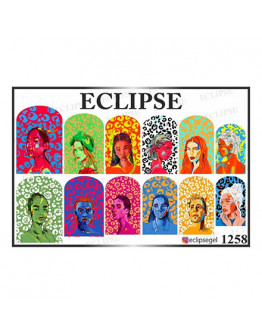 Набор, Eclipse, Слайдер-дизайн для ногтей №1258, 3 шт.