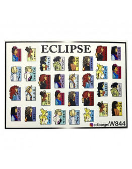 Набор, Eclipse, Слайдер-дизайн для ногтей W №844, 3 шт.