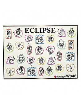 Набор, Eclipse, Слайдер-дизайн для ногтей W №848, 3 шт.