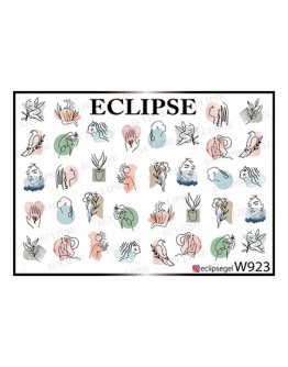 Набор, Eclipse, Слайдер-дизайн для ногтей W №923, 3 шт.