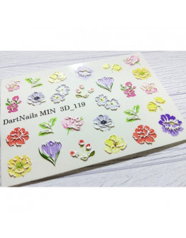 DartNails, 3D-слайдер «Цветы микс» №119