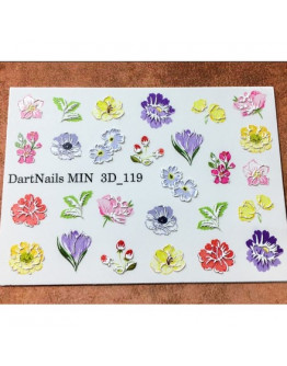 DartNails, 3D-слайдер «Цветы микс» №119