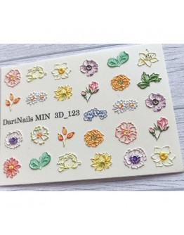 DartNails, 3D-слайдер «Цветы микс» №123