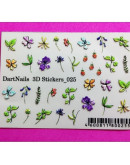 Набор, DartNails, 3D-стикер «Цветы микс» №025, 2 шт.
