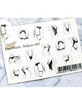 Набор, DartNails, 3D-стикер «Ножки. Девушки» №007, 2 шт.
