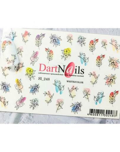 DartNails, Слайдер-дизайн Art-Fashion «Веточки и цветы» №248