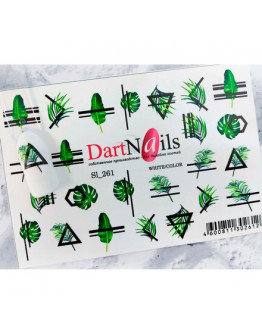 DartNails, Слайдер-дизайн Art-Fashion «Листья. Геометрия» №261
