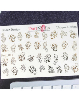 DartNails, Слайдер-дизайн «Вензеля» №011, фольгированный
