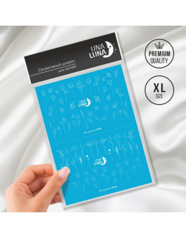 Una Luna, Слайдер-дизайн для ногтей Thin Greenery №N710