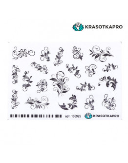 KrasotkaPro, 3D-стикер для ногтей «Вензель. Вензеля», белый