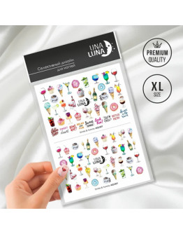 Una Luna, Слайдер-дизайн для ногтей Drinks & Yummy №AQ1307