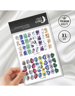 UNA LUNA, Слайдер-дизайн для ногтей Stones №FA1102