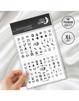 UNA LUNA, Слайдер-дизайн для ногтей Masculine №M801