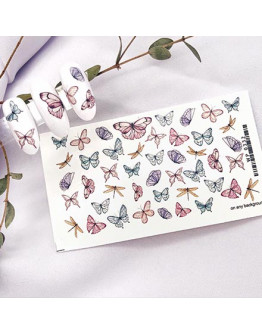 Набор, Ami-Nails, Слайдер-дизайн №0332 «Бабочки, акварель», 2 шт.