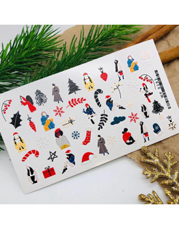 Набор, Ami-Nails, Слайдер-дизайн №0283 «Зима, Новый год», 2 шт.