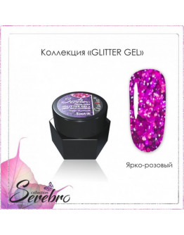 Serebro, Гель-лак Glitter, ярко-розовый голографик