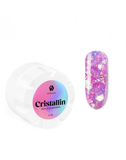 ADRICOCO, Гель для дизайна Cristallin №01, Розовый кристалл
