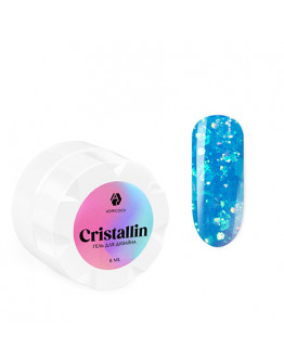 ADRICOCO, Гель для дизайна Cristallin №02, Голубой кристалл