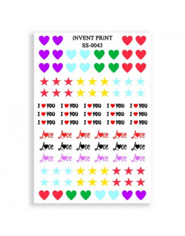 iNVENT PRiNT, Самоклеящийся слайдер-дизайн «Любовь. Love. Сердце» №SS-43