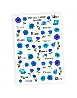 iNVENT PRiNT, Слайдер-дизайн «Голубые розы. Цветы. Слова» №SD-128