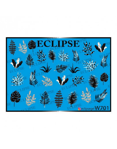 Набор, Eclipse, Слайдер-дизайн для ногтей W №701, 3 шт.