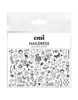 Набор, EMI, Слайдер-дизайн Naildress №79 «Интро», черный, 3 шт.