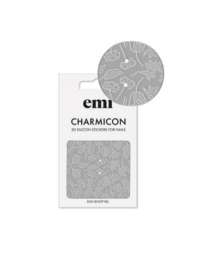 Набор, EMI, 3D-стикеры Charmicon №177, Цветы белые, 3 шт.