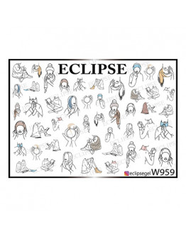 Набор, Eclipse, Слайдер-дизайн для ногтей W №959, 3 шт.