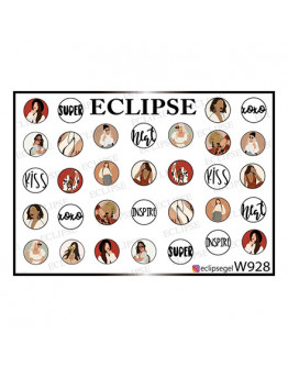 Набор, Eclipse, Слайдер-дизайн для ногтей W №928, 3 шт.
