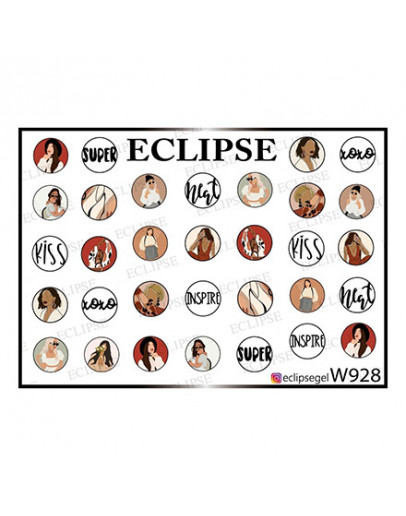 Набор, Eclipse, Слайдер-дизайн для ногтей W №928, 3 шт.
