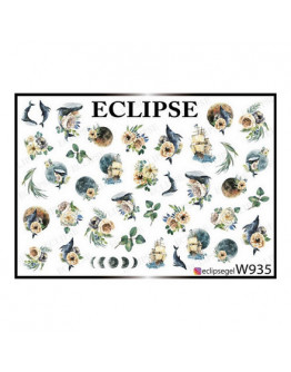 Набор, Eclipse, Слайдер-дизайн для ногтей W №935, 3 шт.