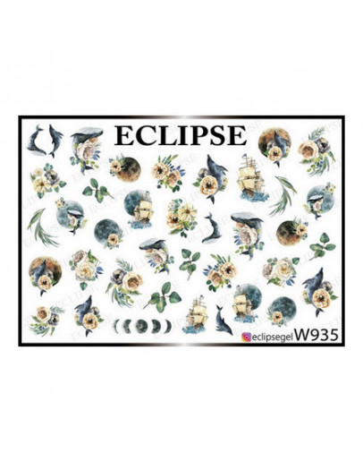 Набор, Eclipse, Слайдер-дизайн для ногтей W №935, 3 шт.