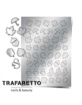 Набор, Trafaretto, Металлизированные наклейки FL-04, серебро, 2 шт.