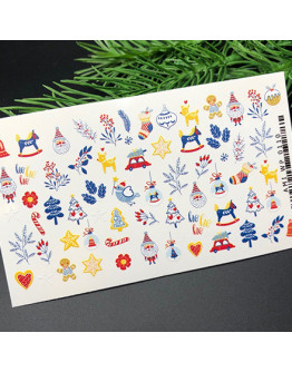 Набор, Ami-Nails, Слайдер-дизайн №0110 «Зима, Новый год», 2 шт.